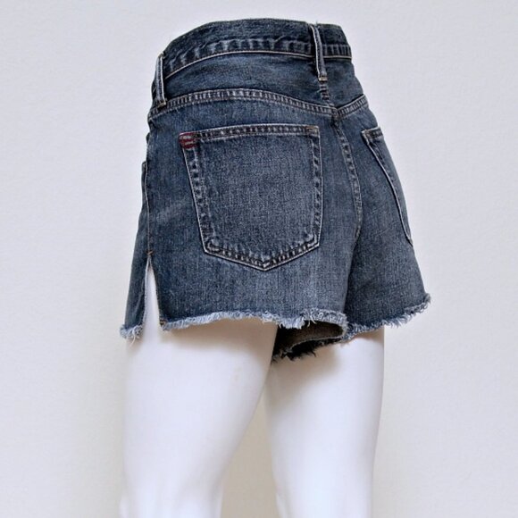 BDG Mid Rise Breezy Cotton Fray Hem Side Slit Denim Shorts - Picture 10 of 10